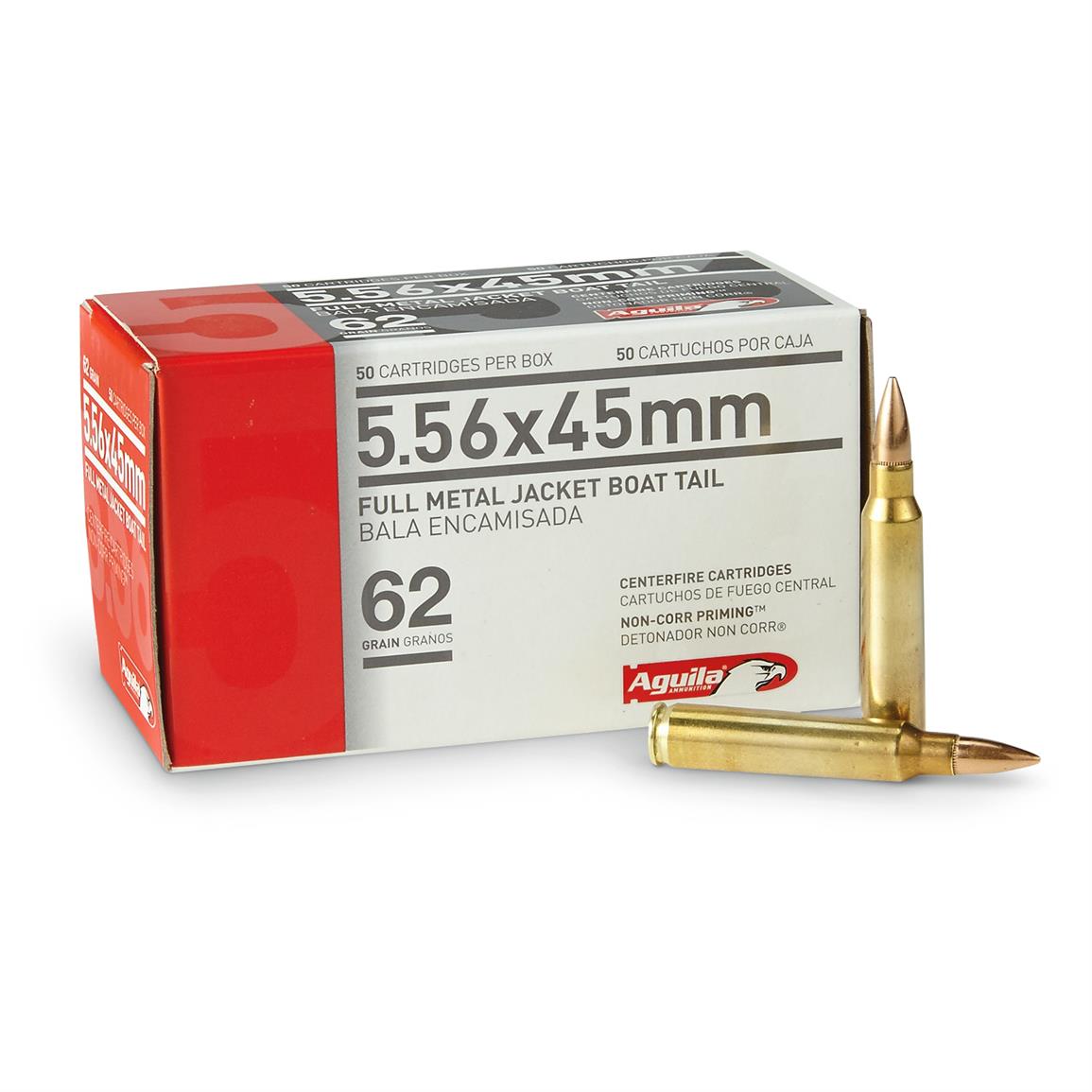 50 rounds of Aguila .223 5.56x45mm 62 Grain FMJBT Ammo