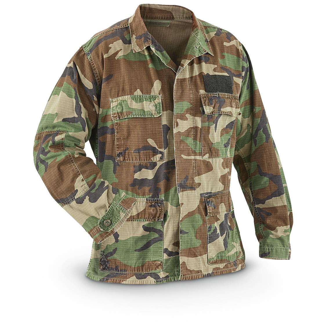 2 Used U.S. Military Surplus Woodland BDU Shirts - 650617, Shirts at ...