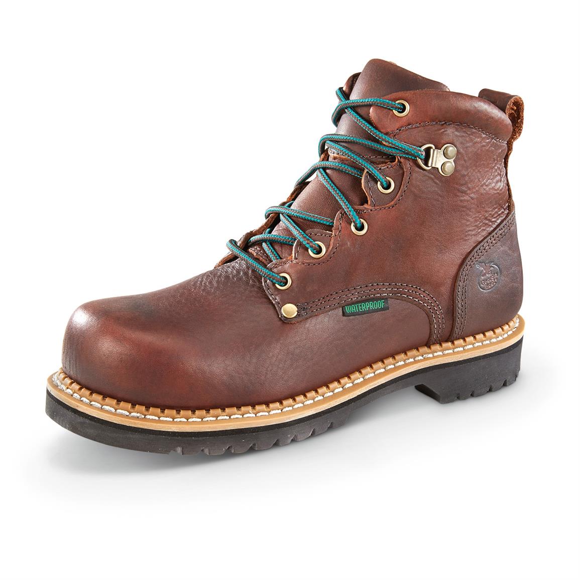 Georgia Boot Steel Toe Work Boots, Soggy Brown - 650650, Work Boots at ...