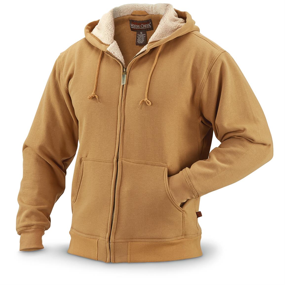 Men's Sherpa-lined Full-zip Sweatshirt - 651192, Sweatshirts & Hoodies ...