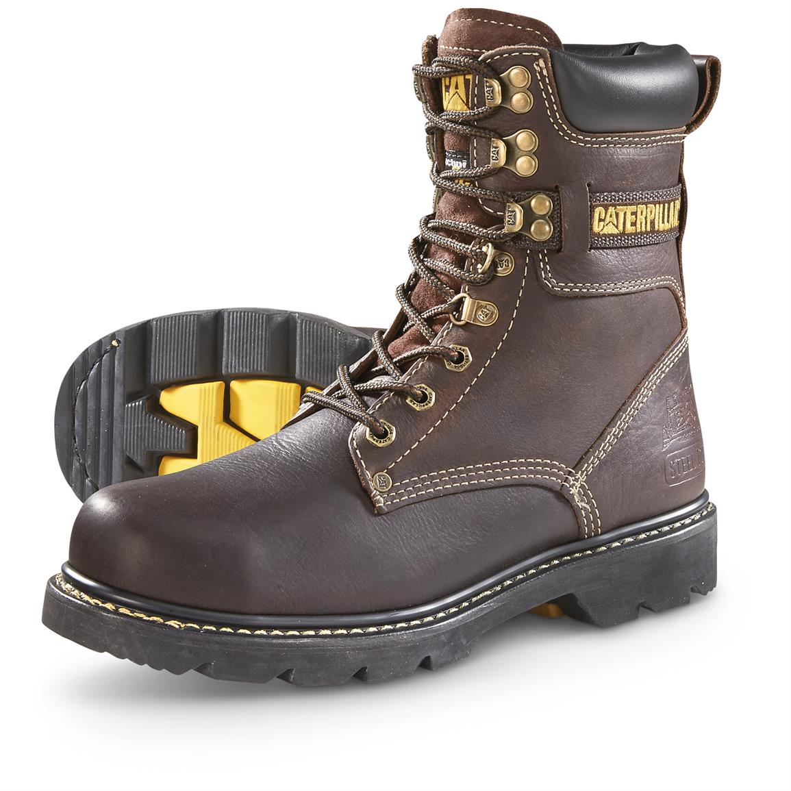 Cat Footwear Men's Indiana Techniflex Steel Toe Work Boots, Brown ...