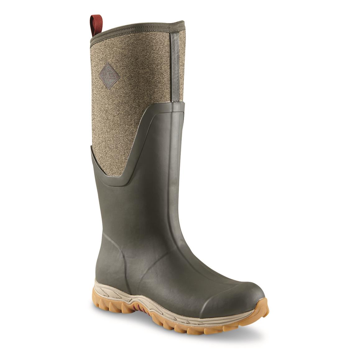 Muck Women's Arctic Sport II Tall Waterproof Insulated Boots, Drk Olive/herringbone