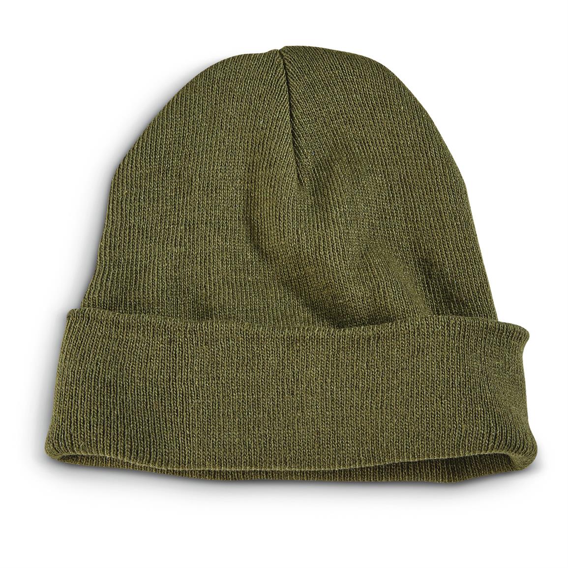 Military-Style Watch Caps, 6 Pack, Olive Drab