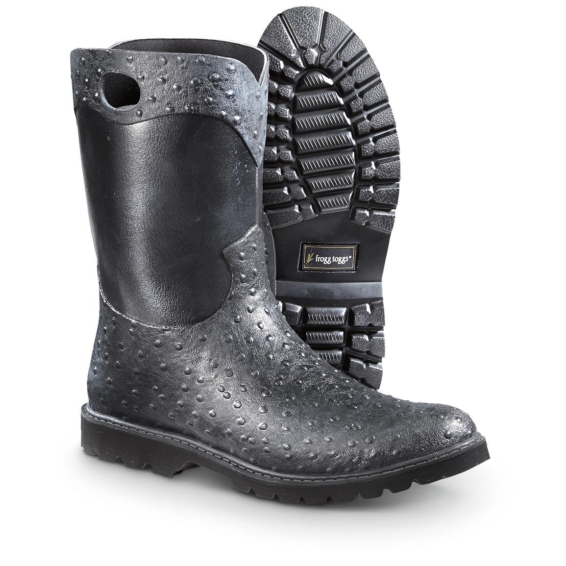 frogg toggs Toad Rage Classic Roper Waterproof Boots, Black - 651684 ...