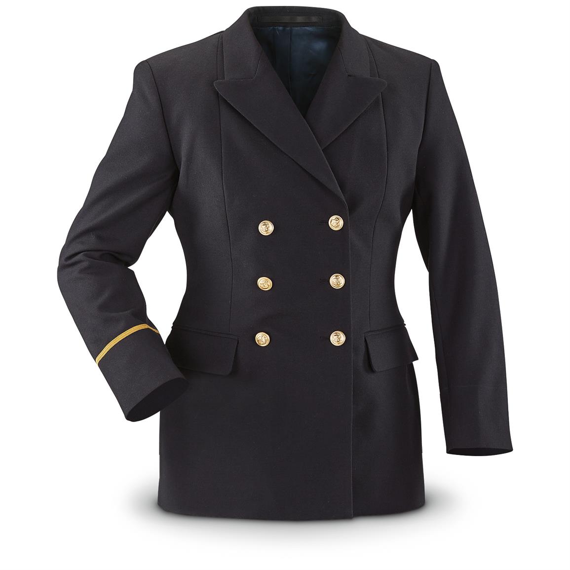 Like New German Military Surplus Navy Dress Jacket - 652692, Military Peacoats & Dress Jackets 