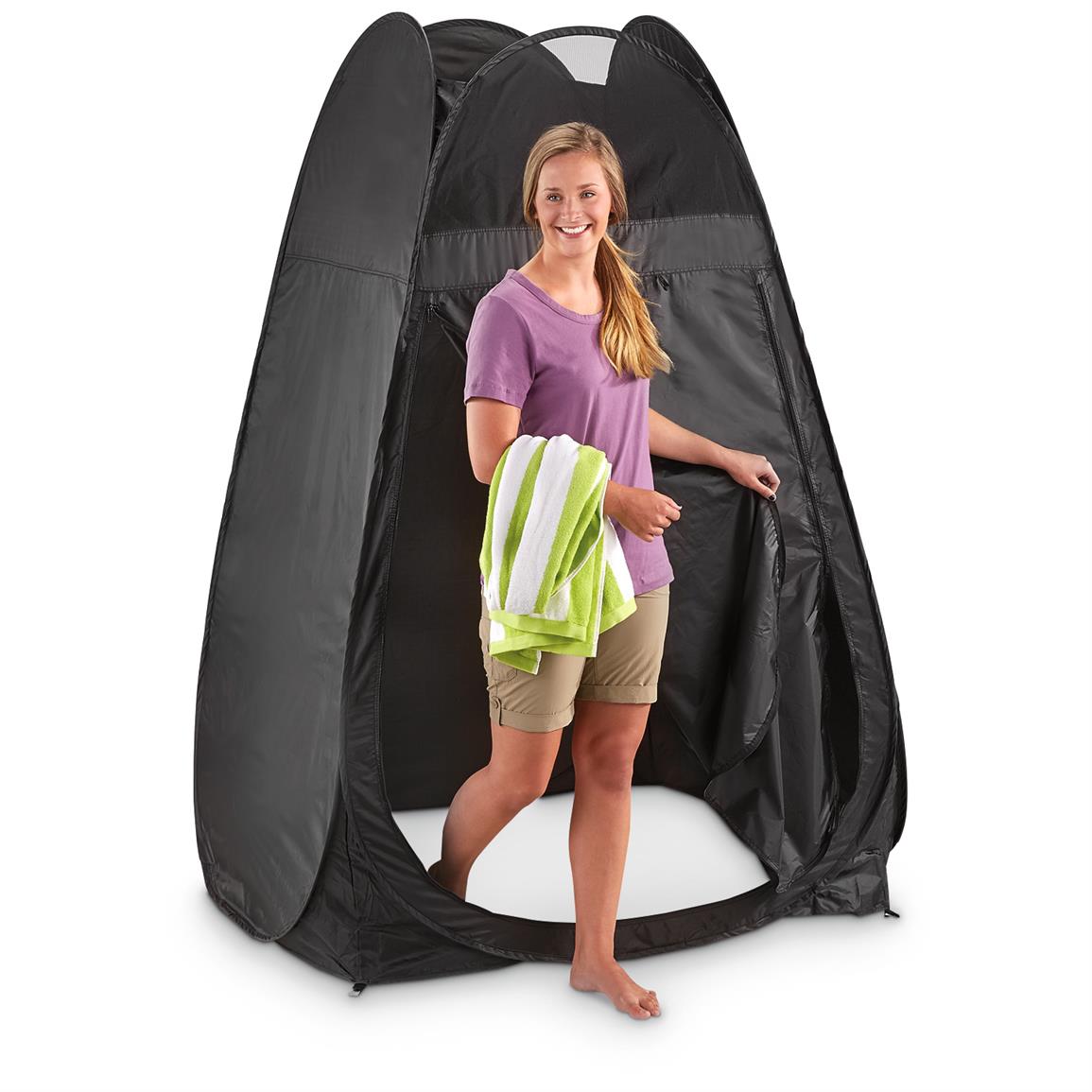 Guide Gear Pop-up Privacy Shelter, Black - 653060, Popup Tents at ...