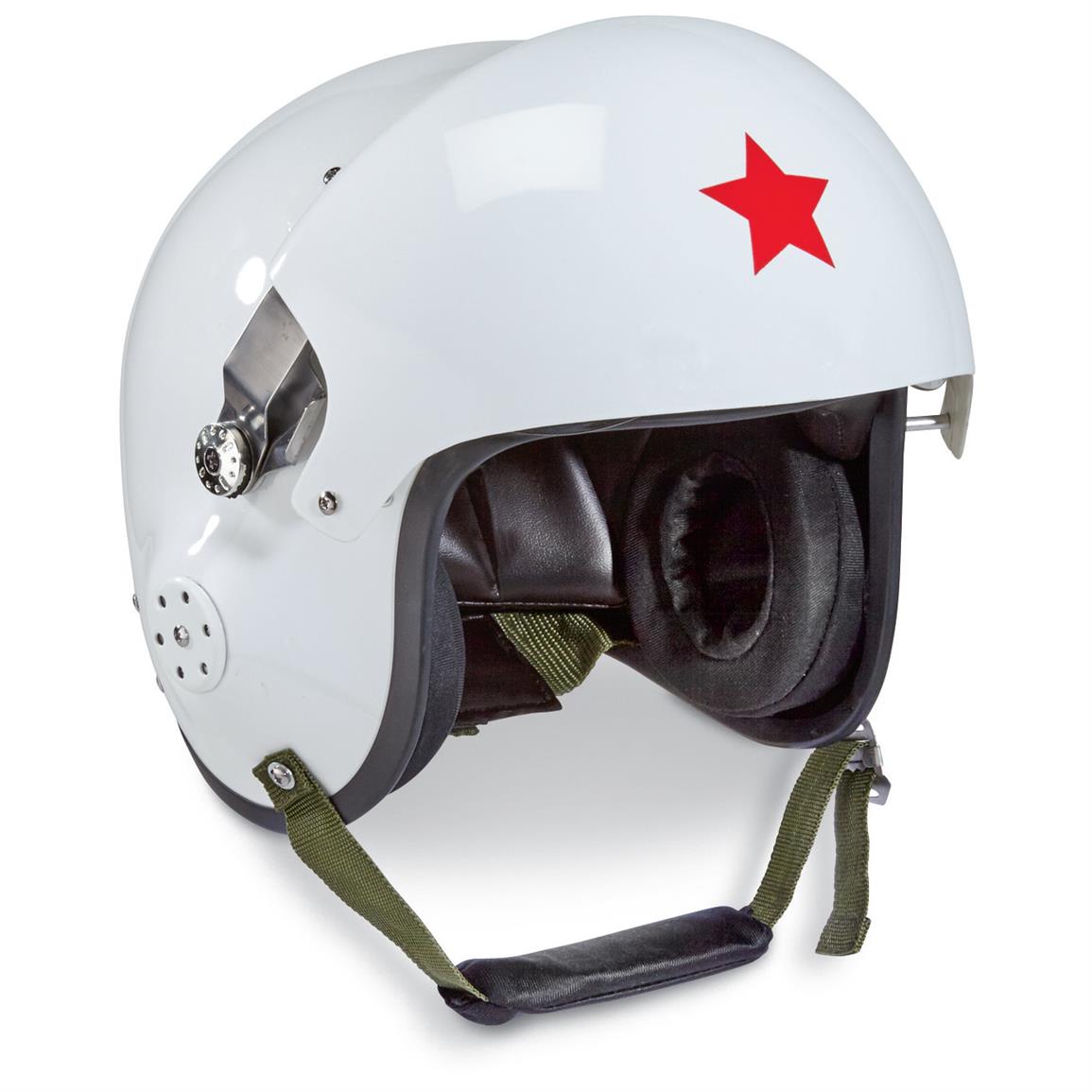 Militaryharbor China PLA Air Force MIG Jet Fighter Pilot Helmet Tk11 Replica White 