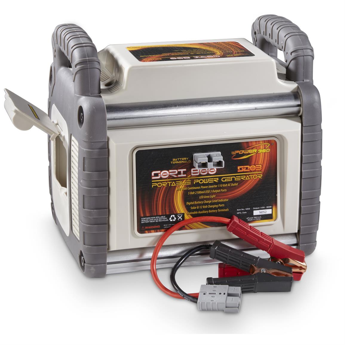 ePower 360 SORI 800W Rechargeable Power Generator with Modified Sine Save 110V Power Inverter