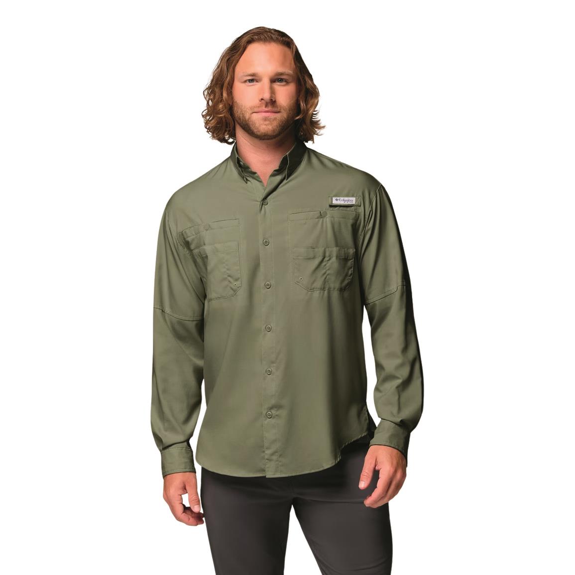 Columbia Men's PFG Tamiami II Long Sleeve Shirt, XL, Cypress