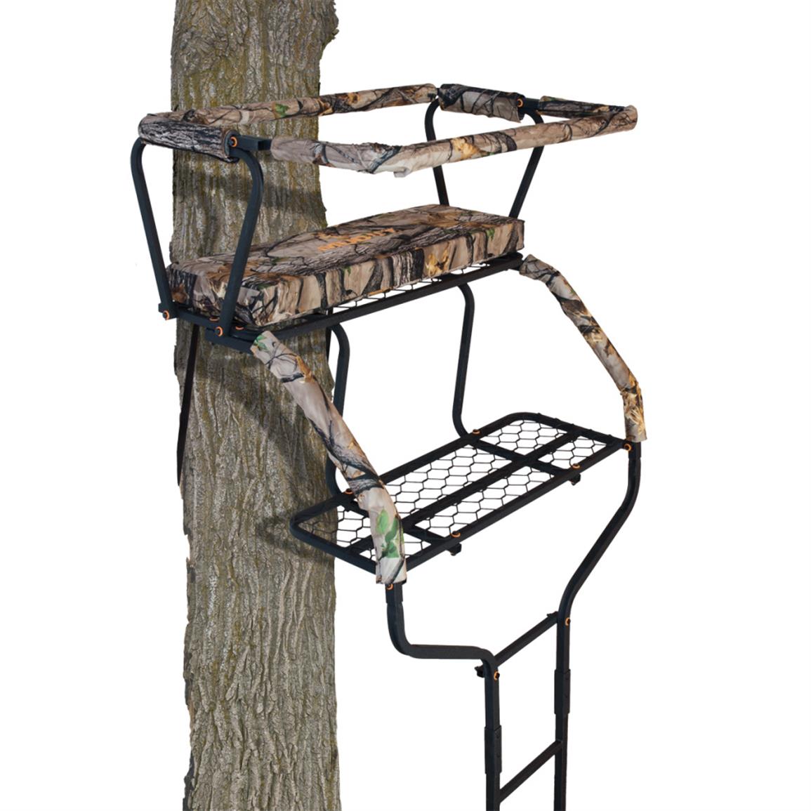 Muddy Commander Ladder Tree Stand, 2 Man, 18' 654196, Ladder Tree Stands at Sportsman's Guide