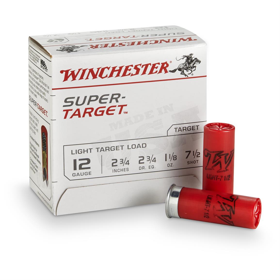 Winchester Super Target Ammo, 12 Gauge, 2 3/4", 1 1/8 ounce shot, 25 Rounds