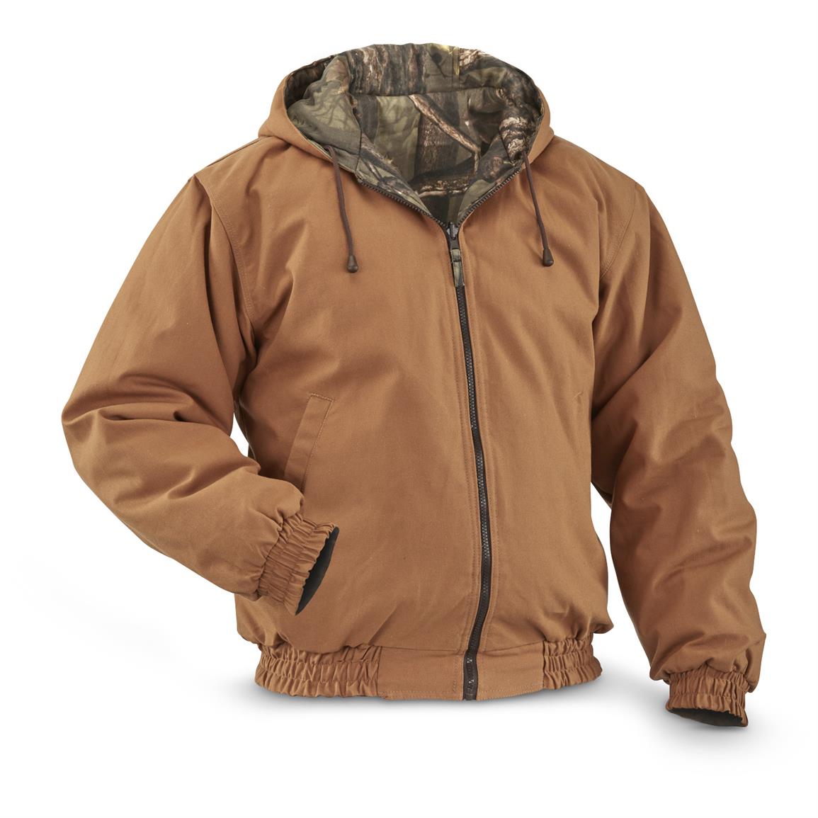Men's Reversible Canvas Insulated Jacket - 656509, Camo Jackets at