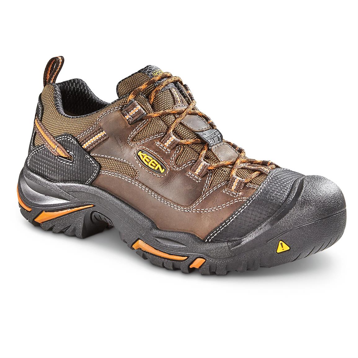 KEEN Utility Men's Braddock Work Shoes, Cascade/Orange Ochre