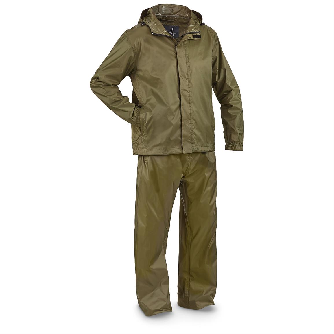 Guide Gear Men's Packable Rain Suit - 658183, Rain Jackets & Rain ...
