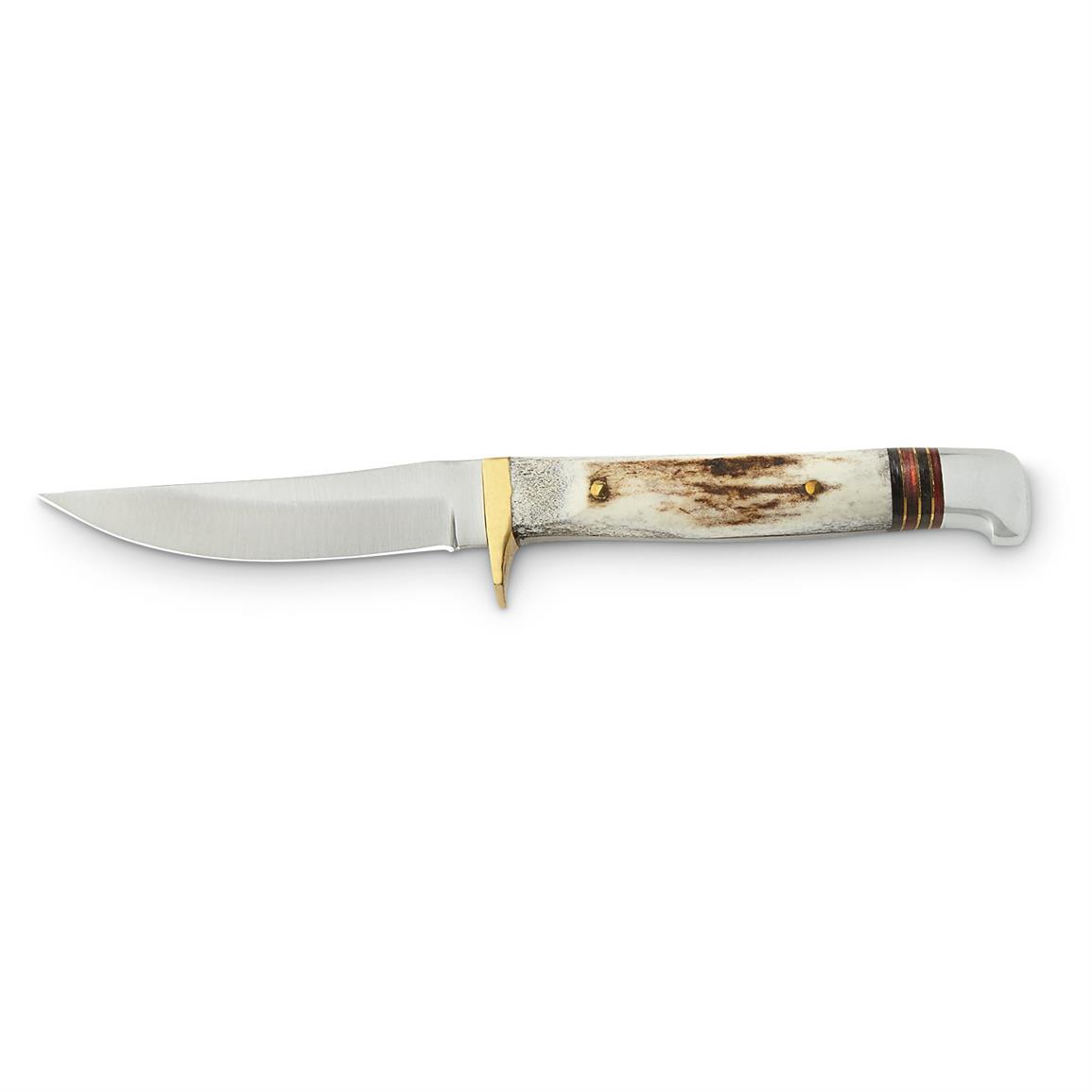 Trophy Stag Handle Fixed Blade Hunting Knife 658191 Fixed Blade Knives At Sportsman S Guide