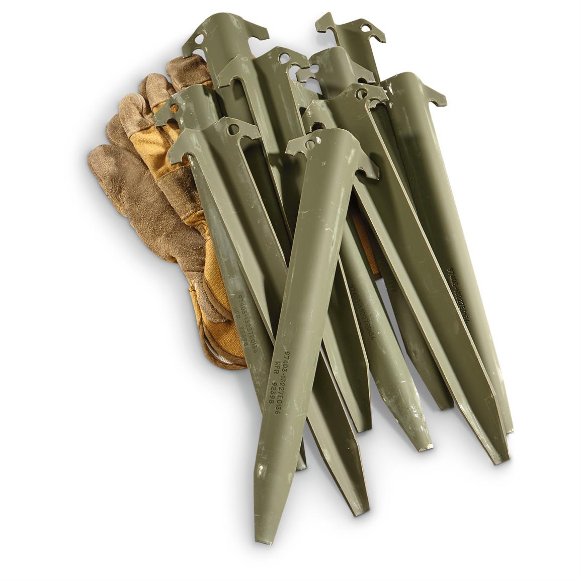 Us Military Issue Tent Stakes New 10 Pack 660883 Camo Tents