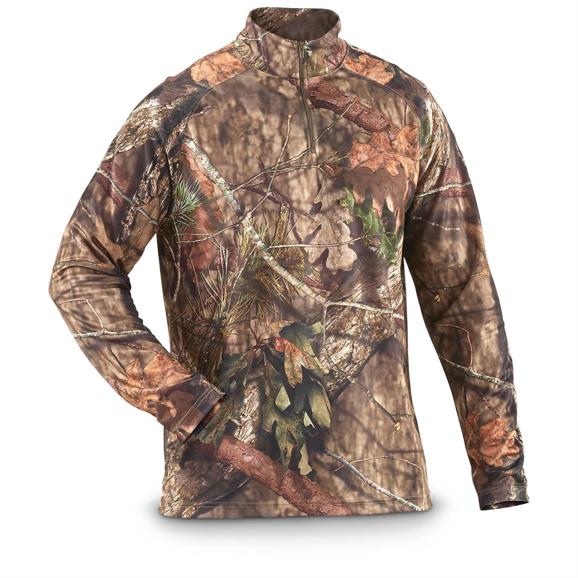 Guide Gear Men's Performance Hunting Camo 1/4 Zip Shirt - 661429, Camo ...