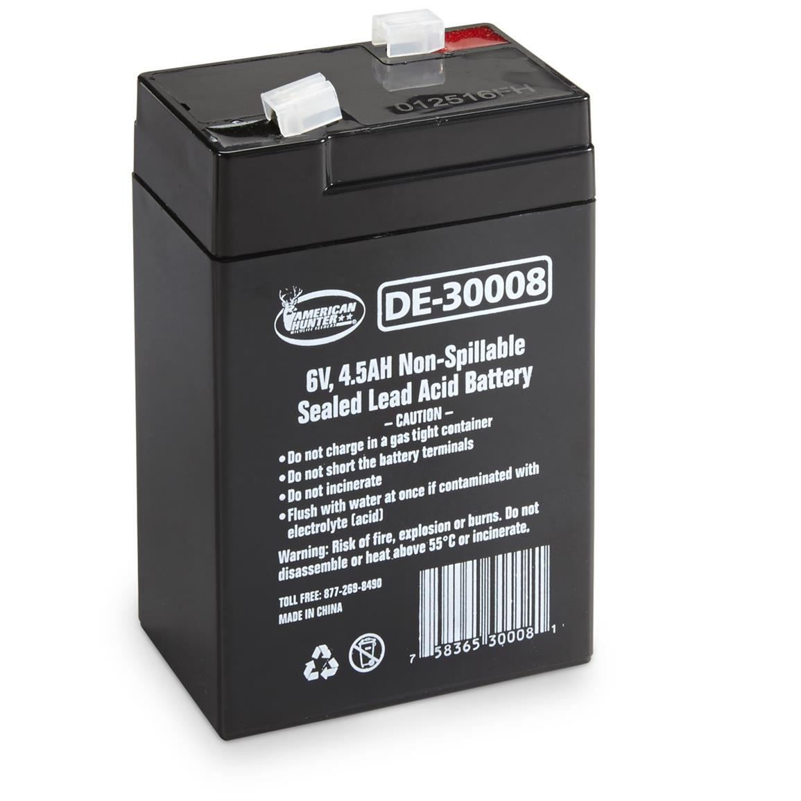 HR Rechargeable Battery, 6 Volt, 4.5 Amp