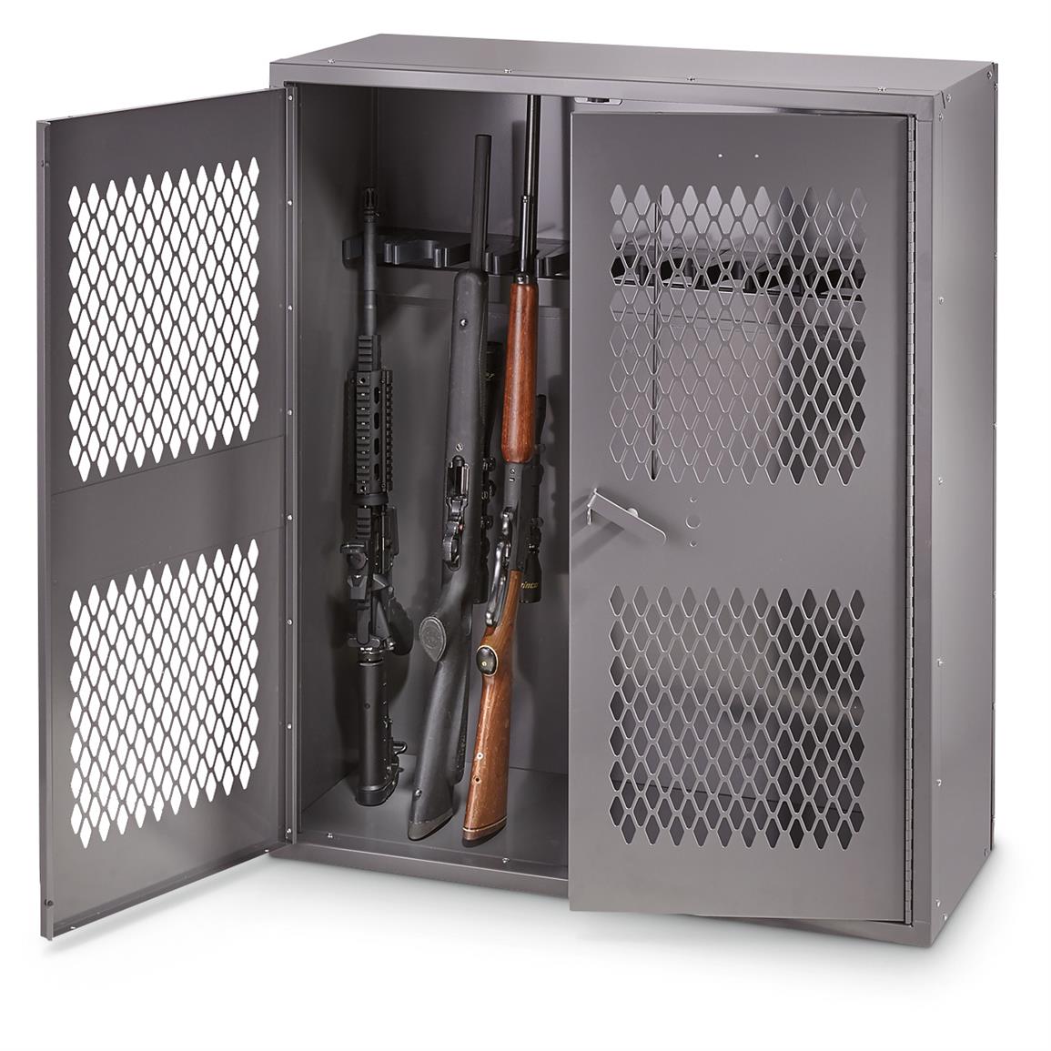 Hq Issue Metal Gun Locker 12 Gun Capacity 662978 Gun Cabinets