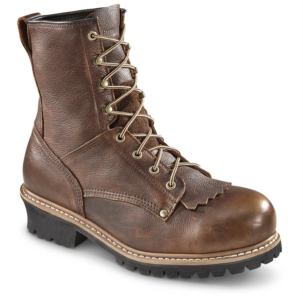 Guide Gear Men's Sawtooth Logger Boots, Brown
