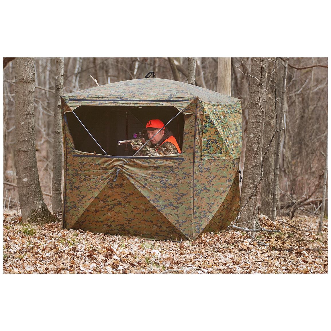 Guide Gear Silent Adrenaline Camo Ground Hunting Blind - 663620, Ground ...