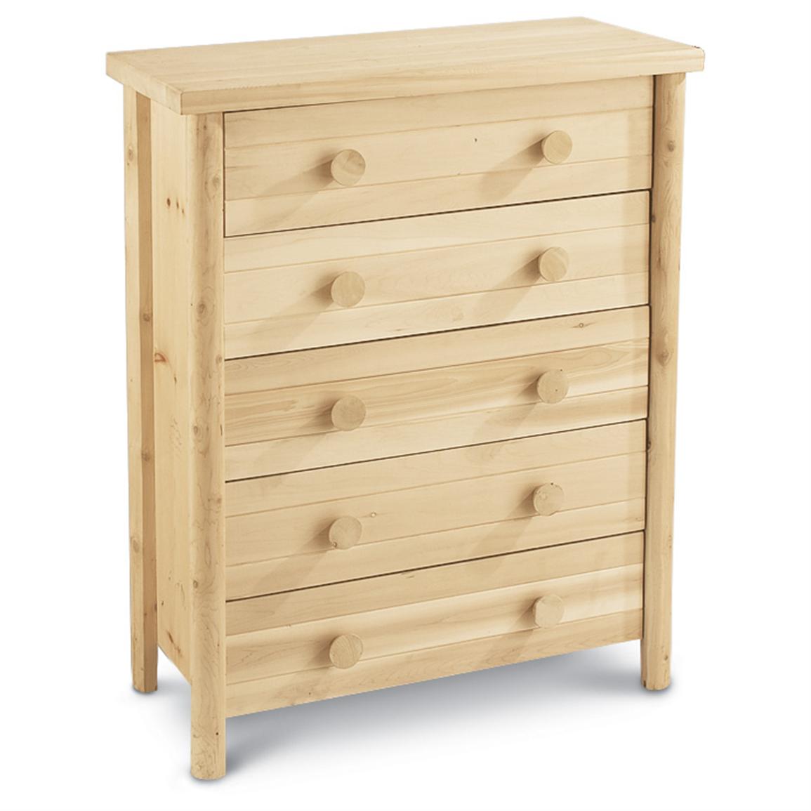 Castlecreek Cedar Log 5 Drawer Dresser 66413 Bedroom Furniture