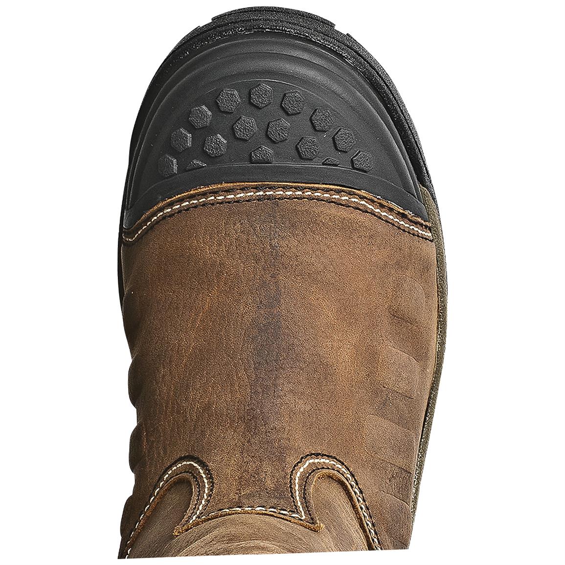 John Deere Mens Wct Ii Pull On Work Boots Safety Toe Waterproof Tan