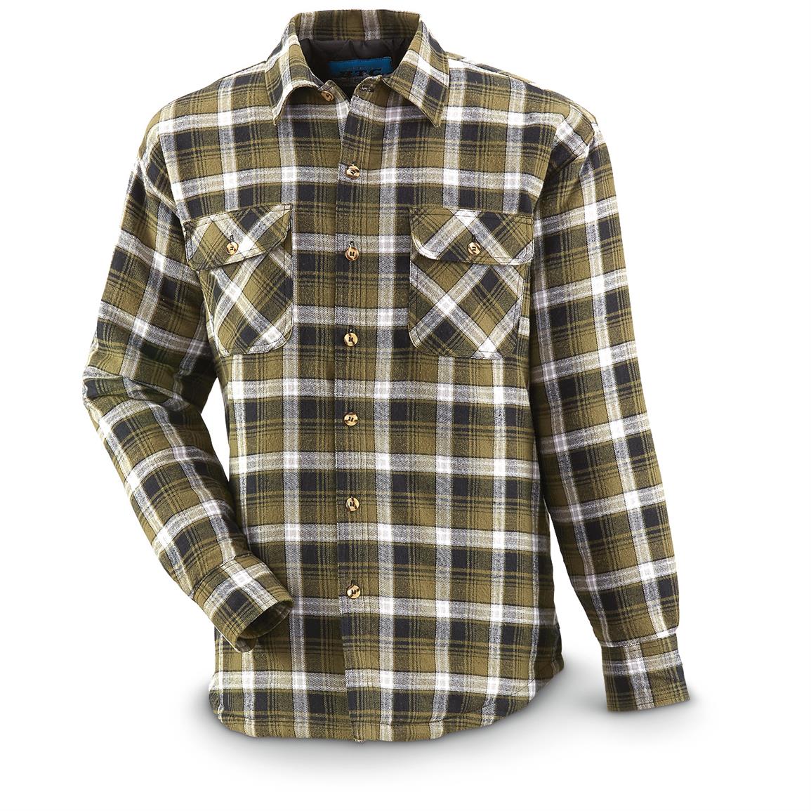 Men's Button-Front Quilt-Lined Shirt - 665224, Shirts at Sportsman's Guide