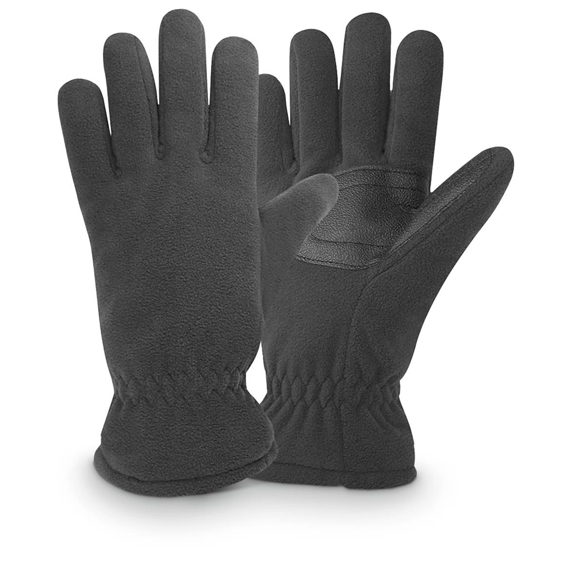 Igloos Men's Waterproof Insulated Fleece Gloves, 2 Pairs, Anthracite