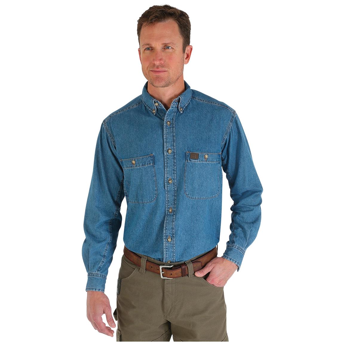 Wrangler RIGGS Workwear Men's Denim Work Shirt - 665401, Shirts at ...
