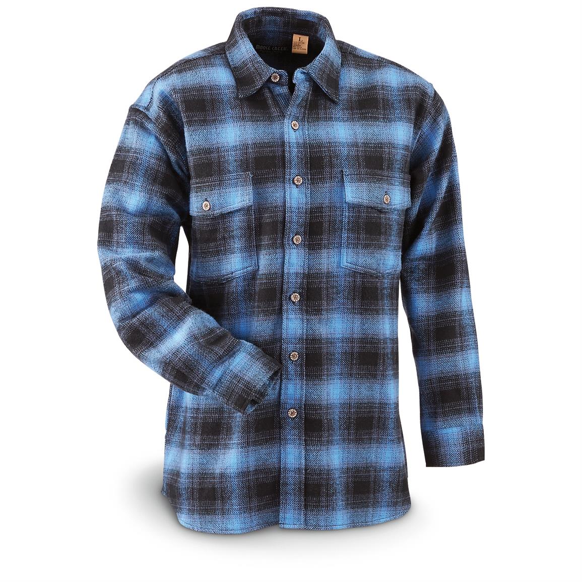 Moose Creek Men's Brawny Western Plaid Flannel Shirt - 665578, Shirts ...