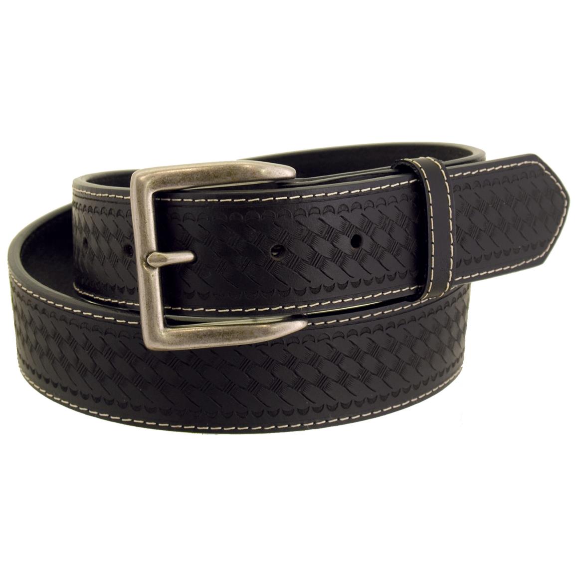 Wrangler Rugged Wear Men's Basket Weave Leather Belt - 666215, Belts ...