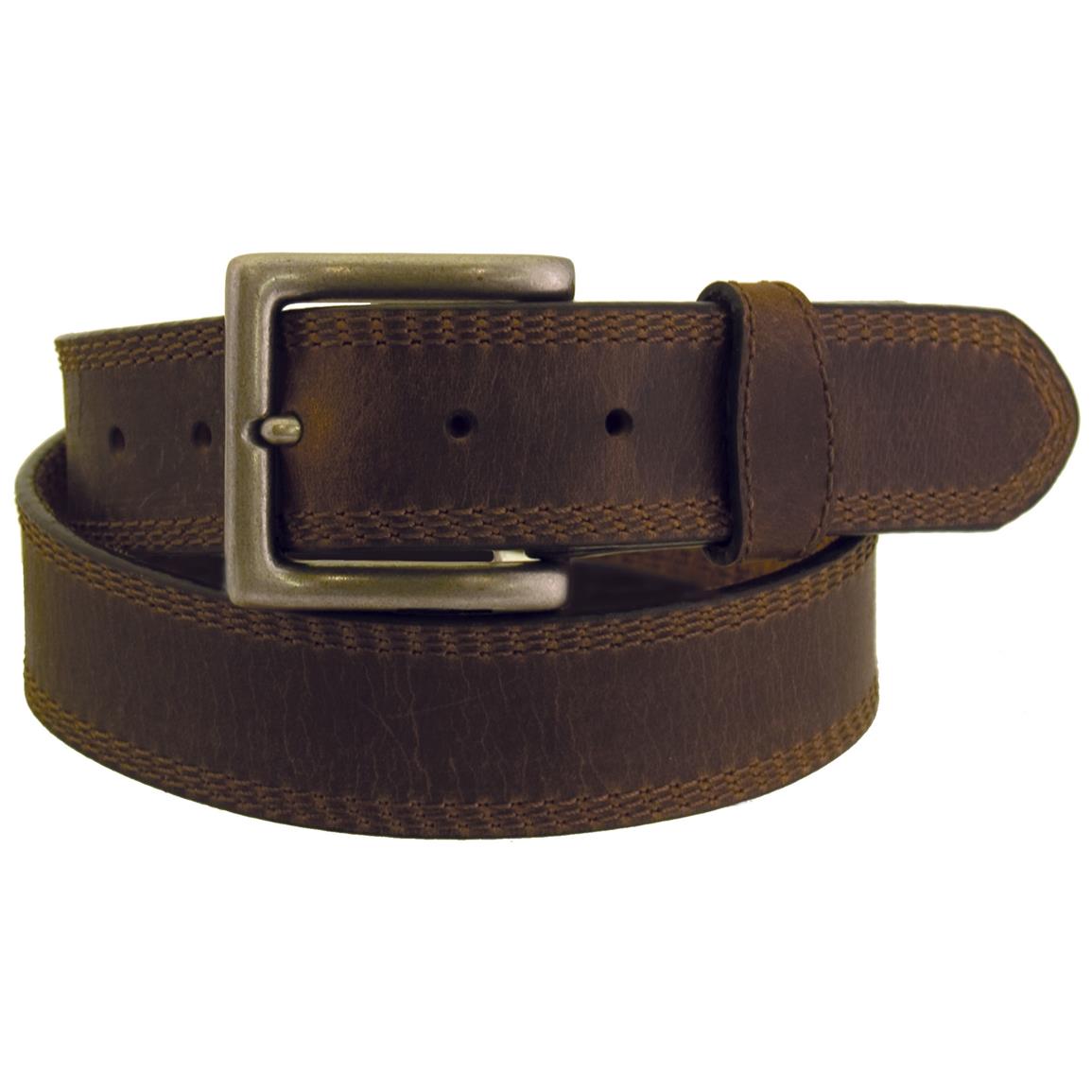 Wrangler Rugged Wear Men's Leather Belt, Triple Stitching - 666232 ...