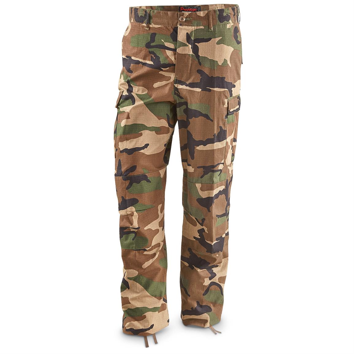 Men's Woodland Camo BDU Pants - 667124, Tactical Clothing at Sportsman ...