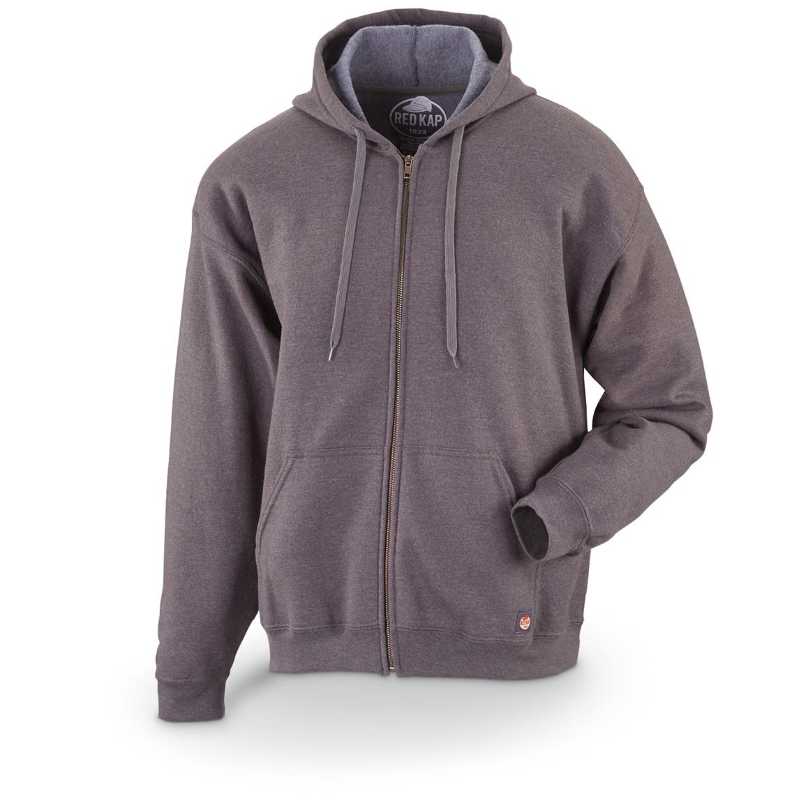 Red Kap Men's Workwear Zip Fleece Hoodie - 667129, Sweatshirts ...