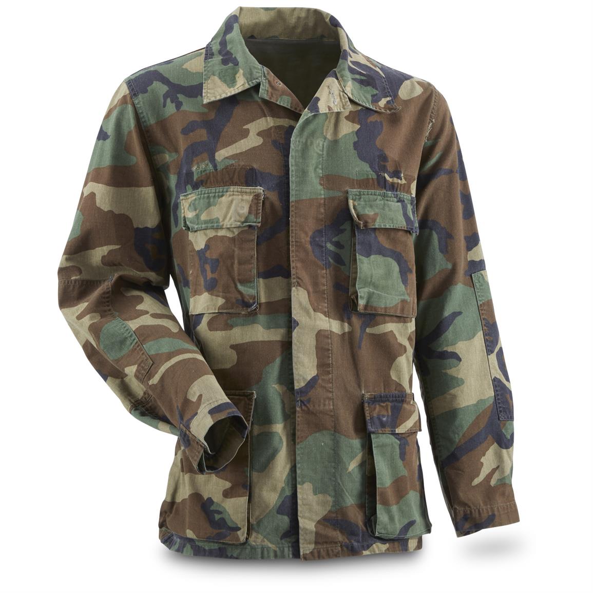 U.S. Military Surplus Men's Woodland BDU Shirts, 10 Pack, Used - 667144 ...