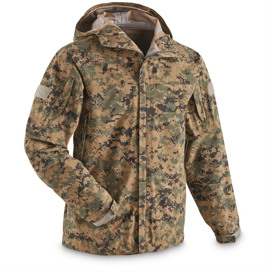 U.S. Military Surplus USMC Marpat ECW Hooded GORE-TEX Jacket, New ...