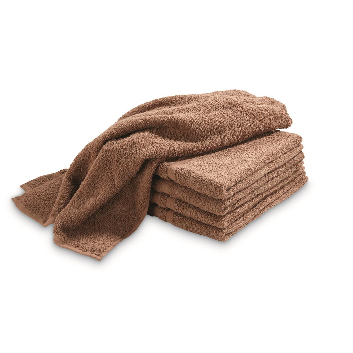 US Military Surplus Bath Towels, 5 Pack, New