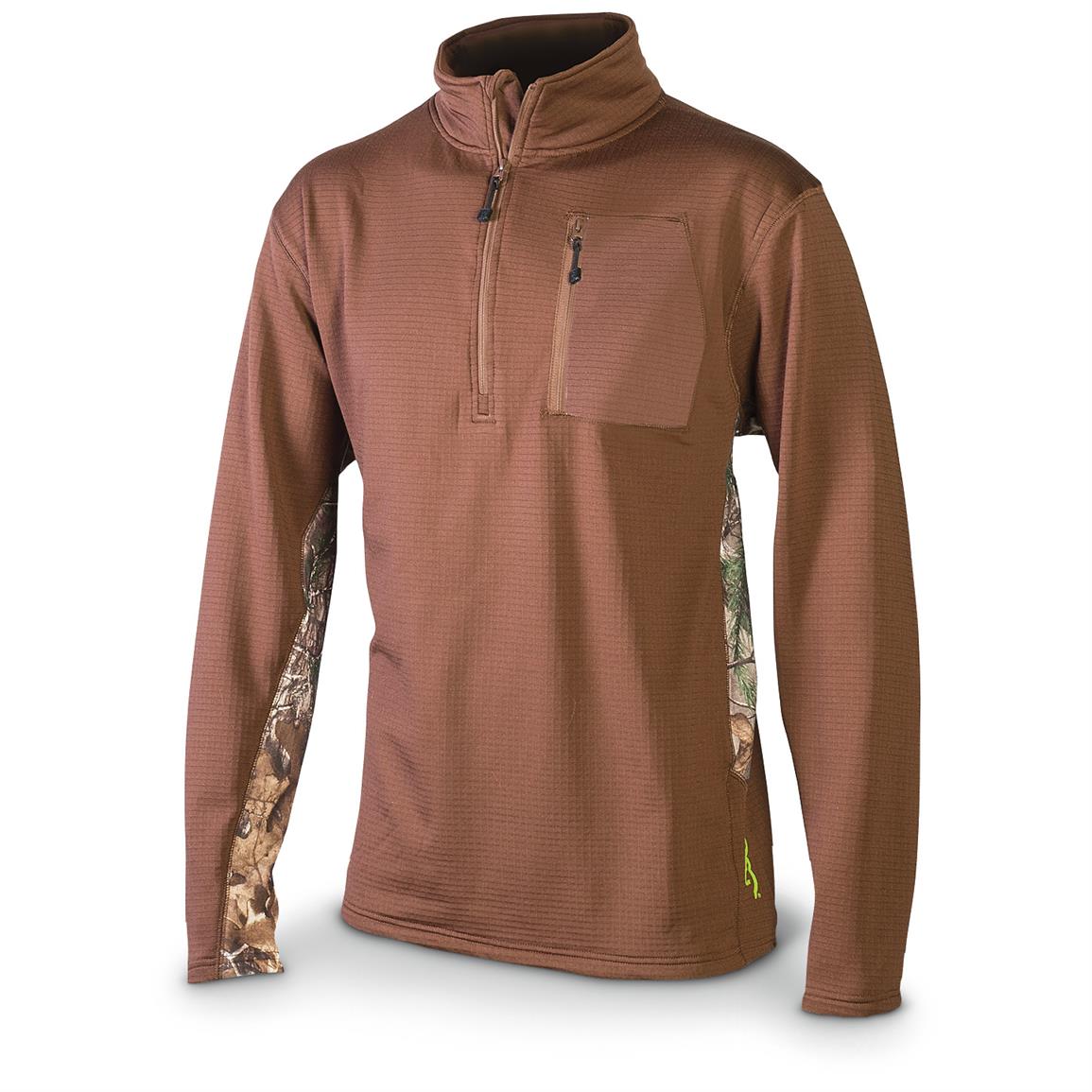 Browning Men's Belton Grid Fleece Quarter Zip Shirt - 668663, Fleece ...