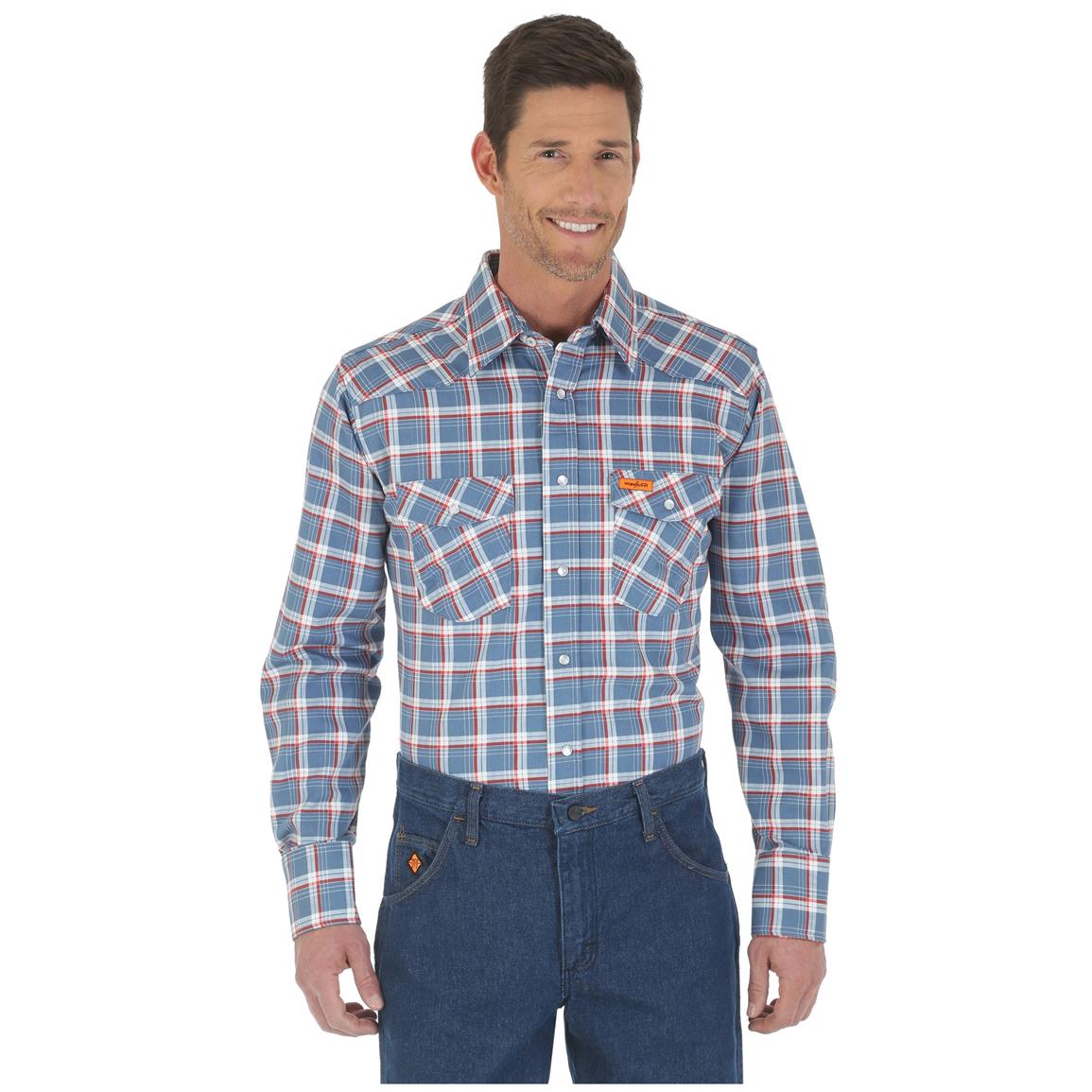 Wrangler Men's FR Flame Resistant Long Sleeve Shirt - 670388, Shirts ...