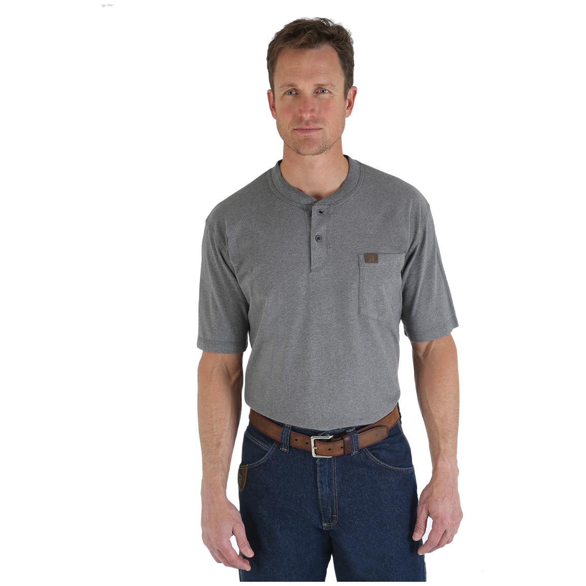 Wrangler RIGGS Workwear Men's Short Sleeve Henley Shirt - 670472 ...