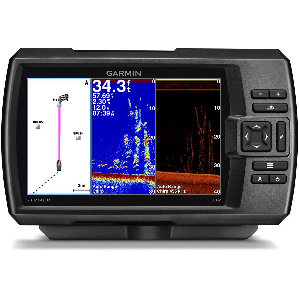 Garmin STRIKER 7dv CHIRP Fishfinder with GPS and DownVu Scanning Sonar - 670500, GPS Combos at 