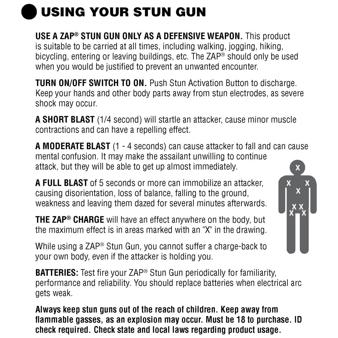 Stun Gun Voltage Chart