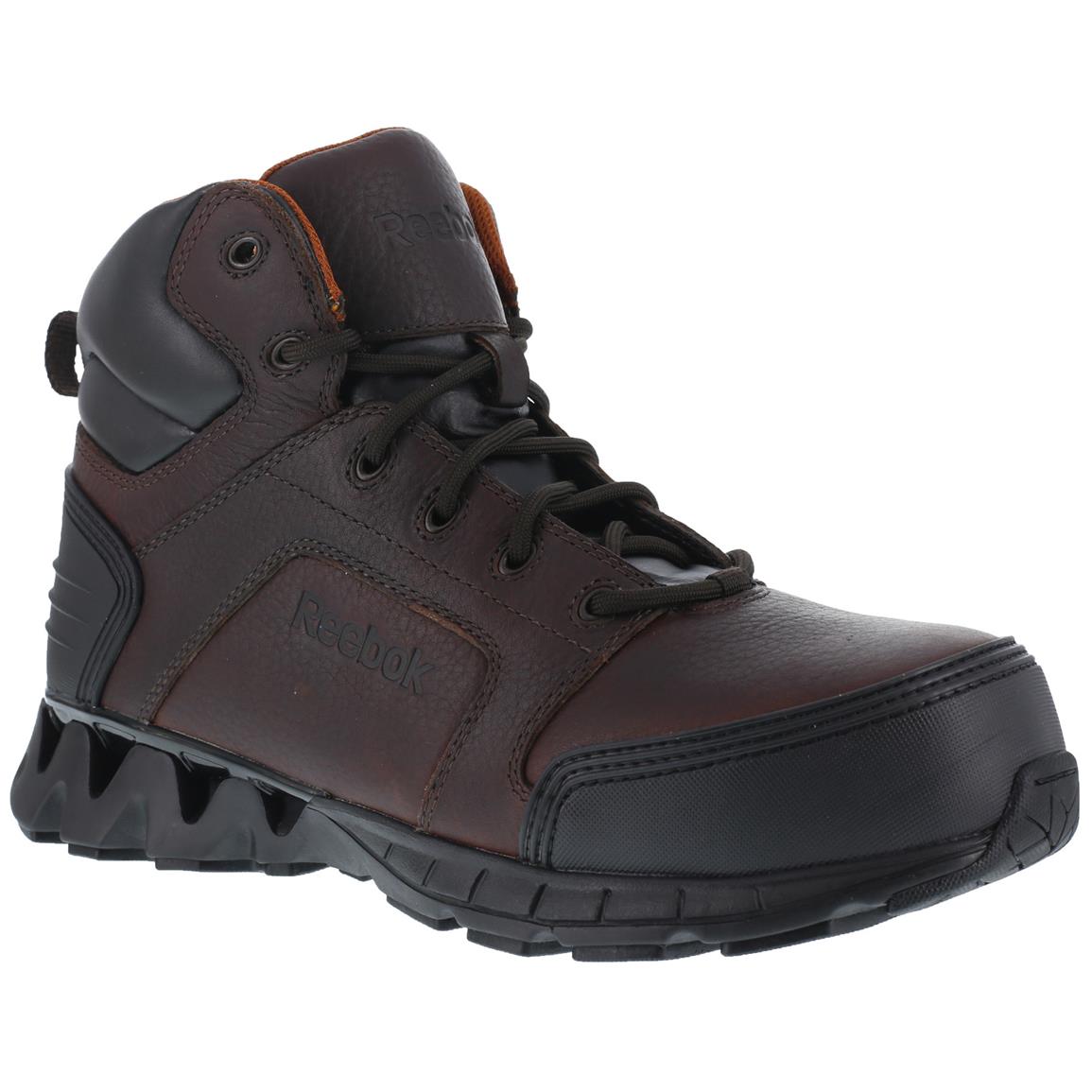 Reebok ZigKick 6" Men's Composite Toe Work Boots, Brown