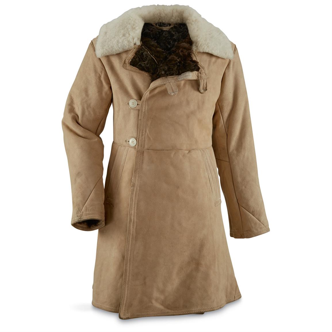 Russian military hot sale sheepskin coat