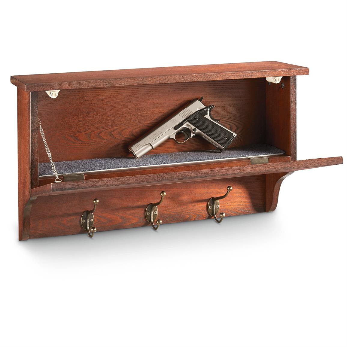 CASTLECREEK Gun Concealment Wall Shelf with Hooks