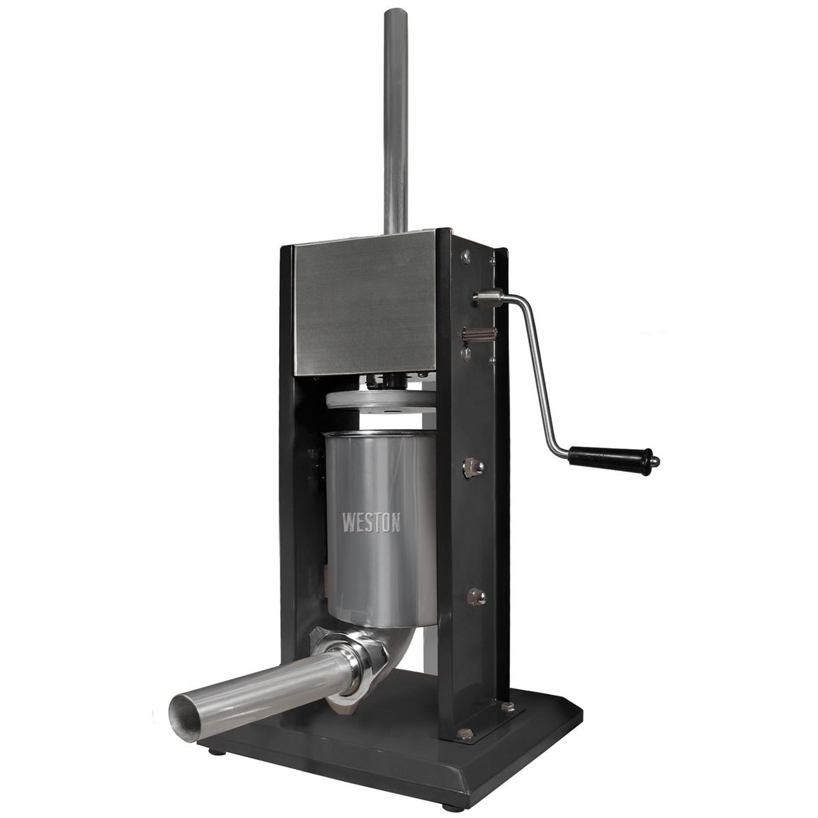 Weston 7 lb. Stainless Steel Vertical Sausage Stuffer, 2 Speed 671986