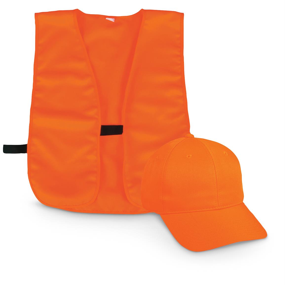 Outdoor Cap Co. Blaze Orange Vest and Cap Combo, Blaze