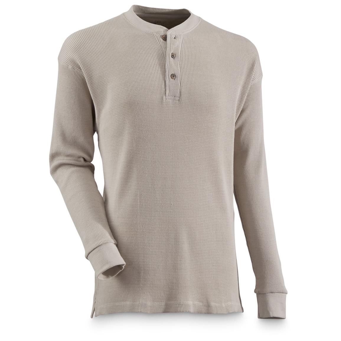 Men's Long-sleeve Waffle Thermal Henley