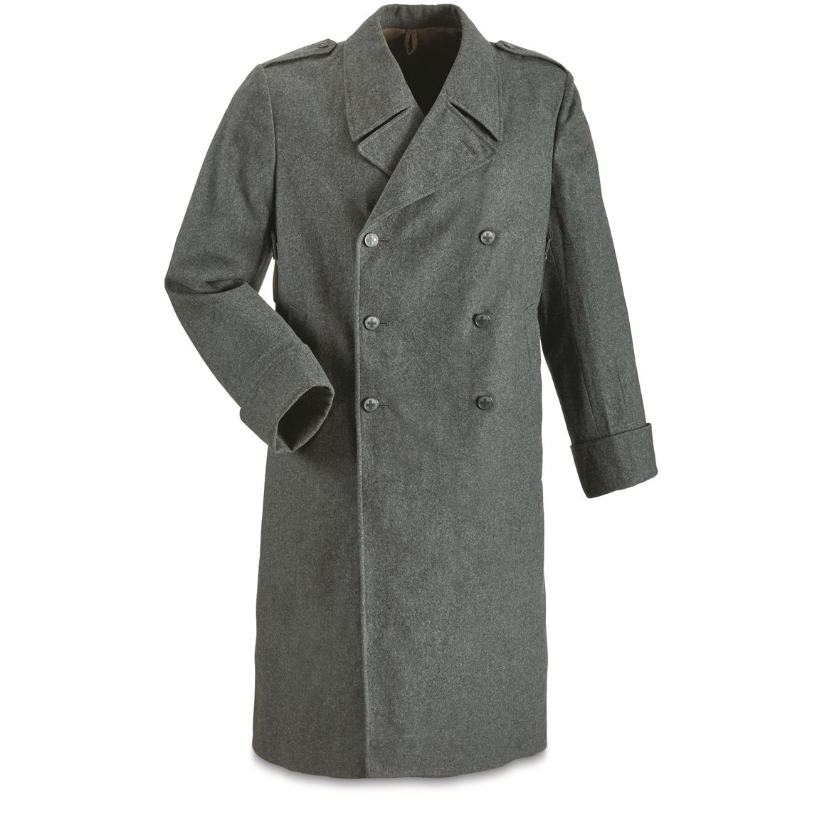 Swiss Military Surplus Wool Overcoat, Like New - 674430, Insulated ...